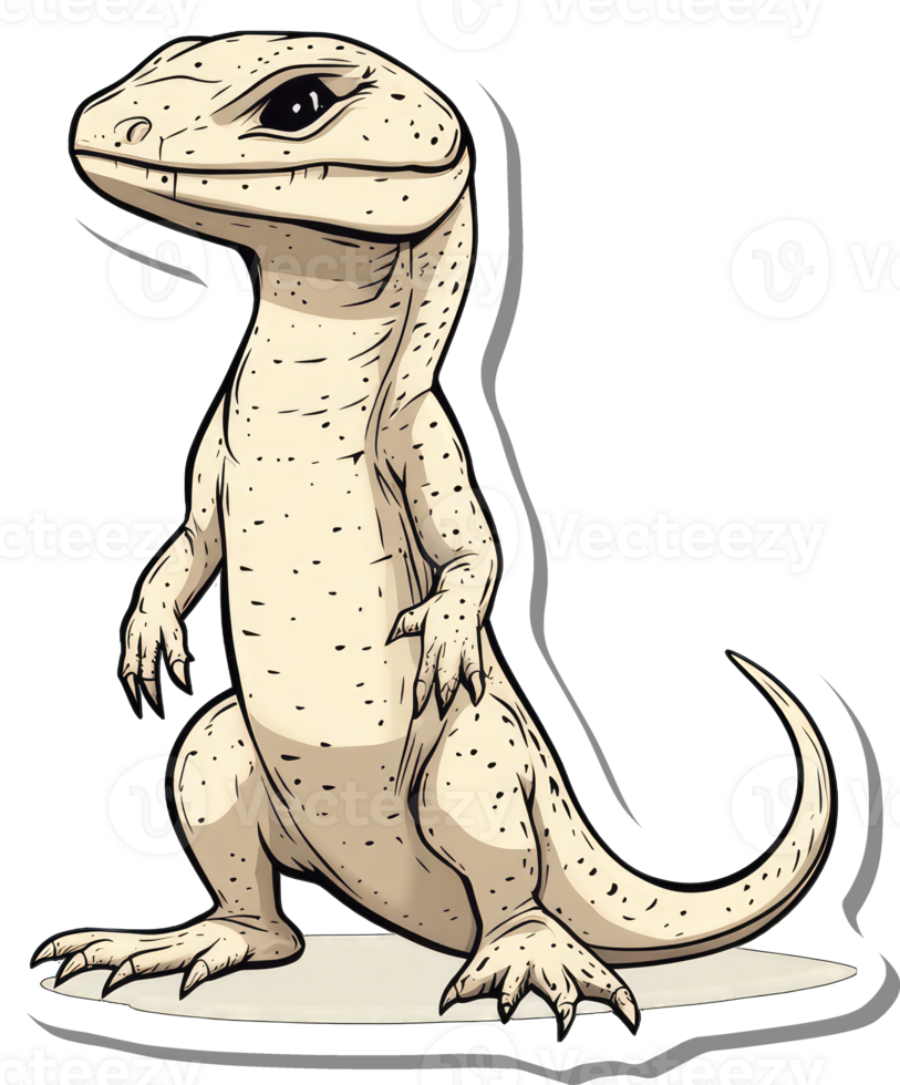 Adorable Cartoon Lizard Stands Tall Displaying Detail png