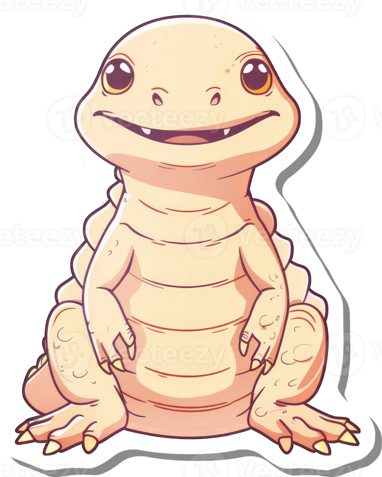 Adorable Cartoon Creature Sitting Happily png