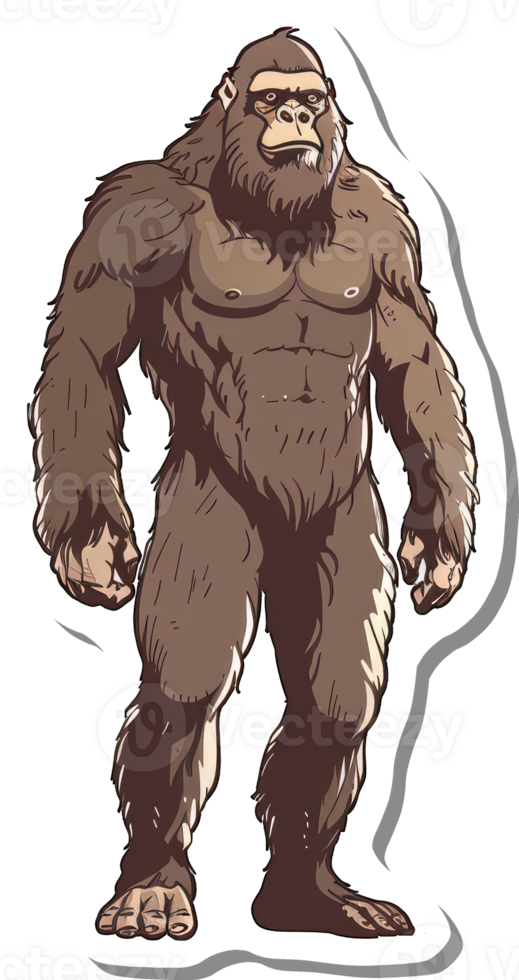 Powerful Muscular Gorilla Standing Tall png