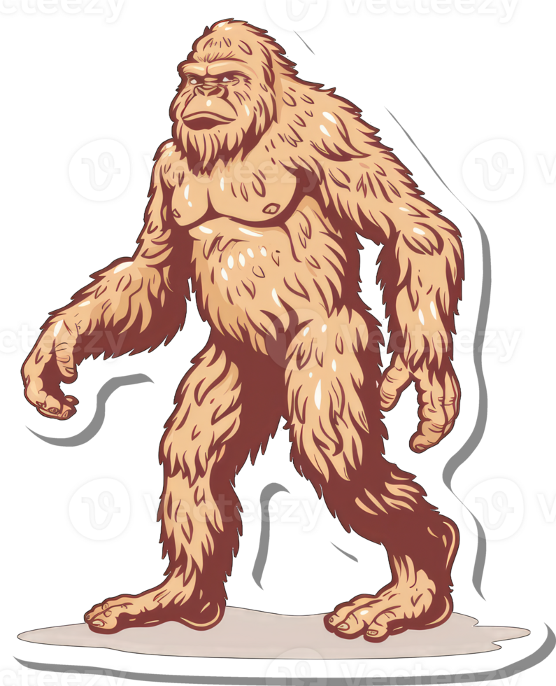 Bigfoot illustration of a hairy walking ape png