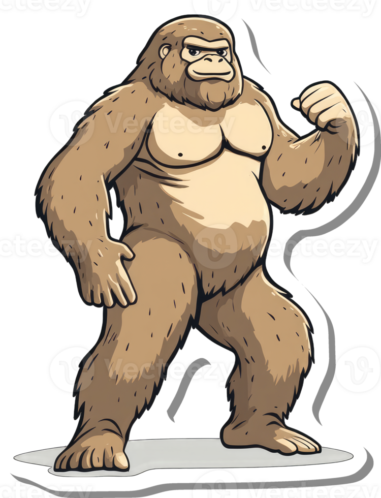 Powerful Bigfoot Character Illustration Design png