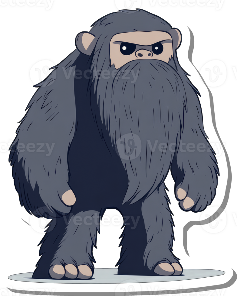 A grumpy furry creature stands powerfully png