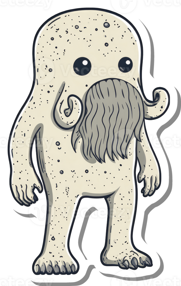 A Cute Cartoon Creature With A Large Mustache png
