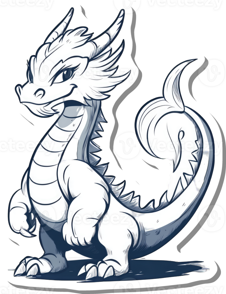 Adorable Baby Dragon Illustration Artistic Design png