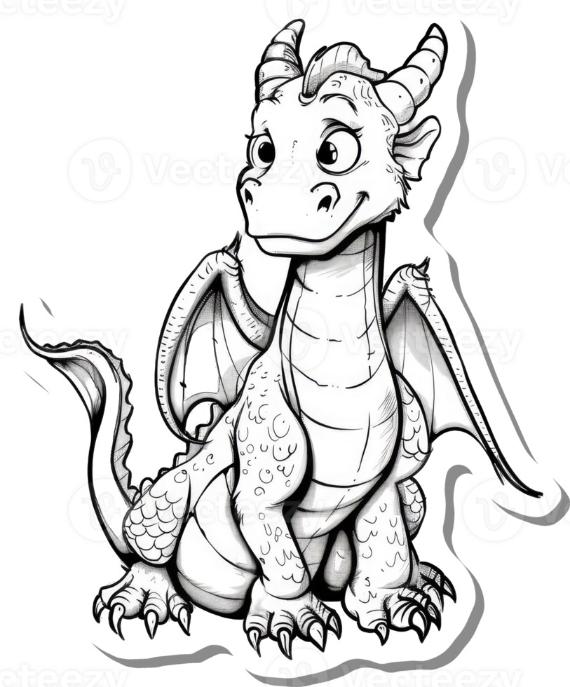 Adorable Baby Dragon Sitting Happily png