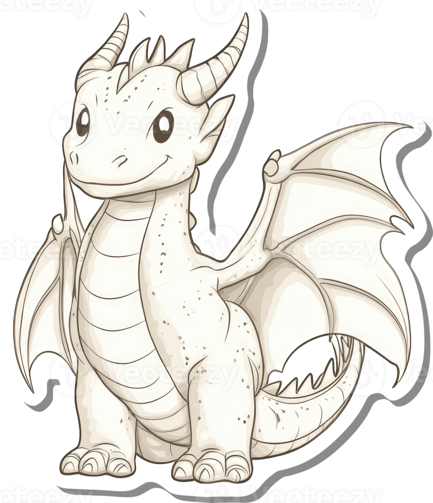 Adorable Baby Dragon with Wings and Horns png