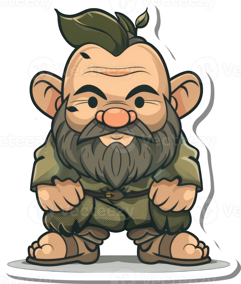 Cartoon illustration of a stout bearded man png