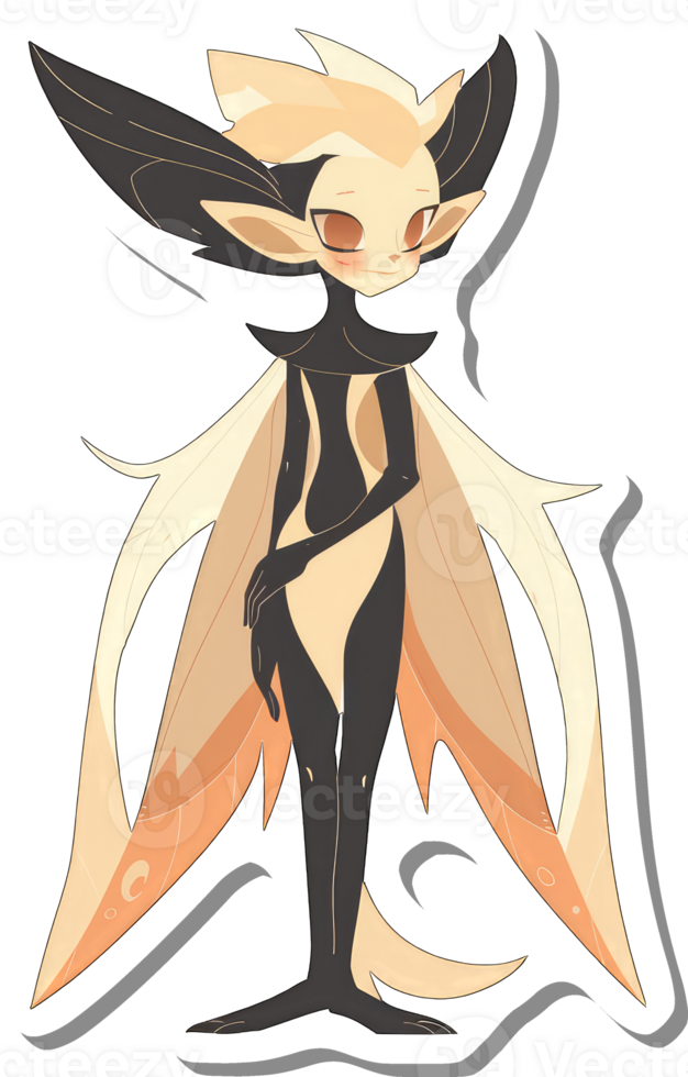 A whimsical fairy creature with large wings and pointed ears png