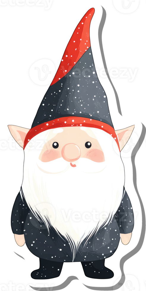 Adorable Christmas Gnome Wearing a Festive Hat png