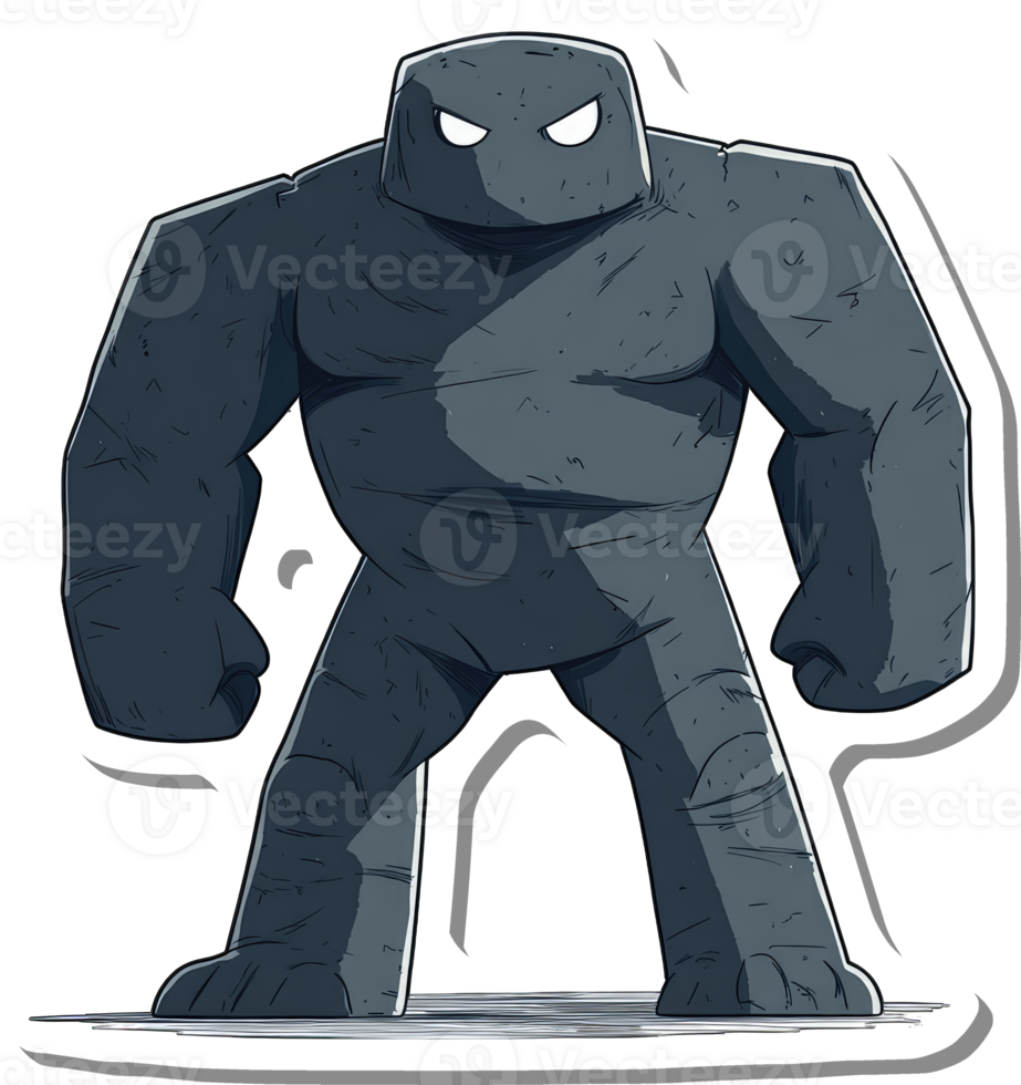 A Powerful Stone Golem Stands Imposingly Tall png