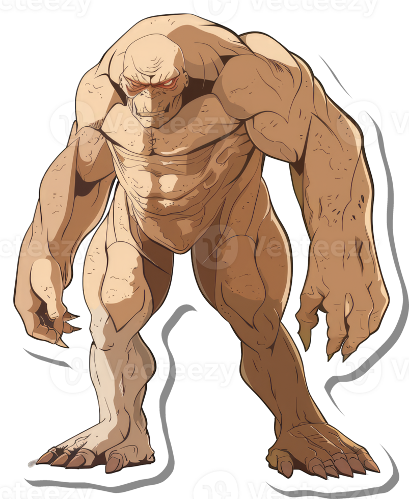 Powerful Muscular Creature Stands Menacingly png