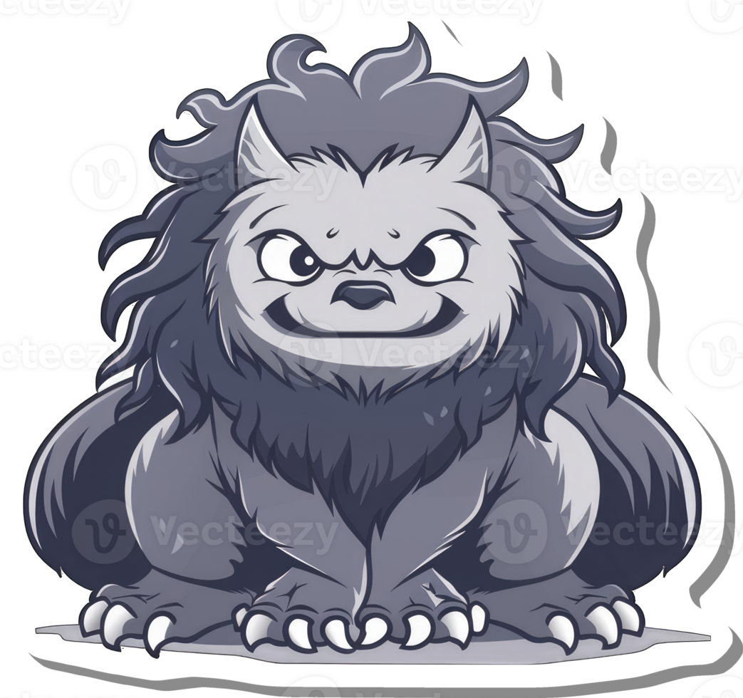 A Grey Furry Creature With Sharp Claws and a Grin png