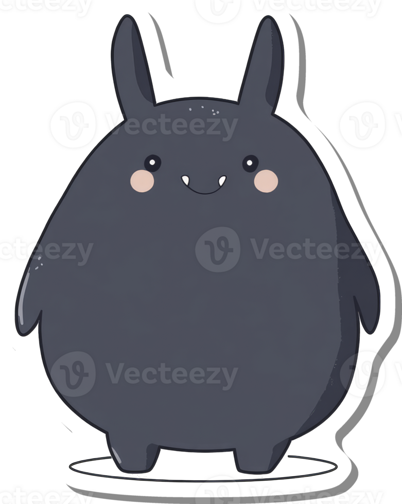 Adorable Round Bat Character With Bunny Ears png