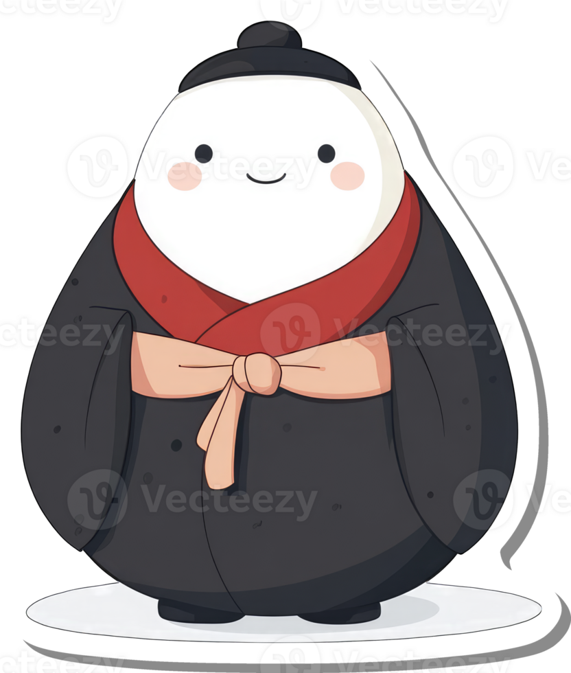 Adorable Cartoon Character Wearing Traditional Clothing png