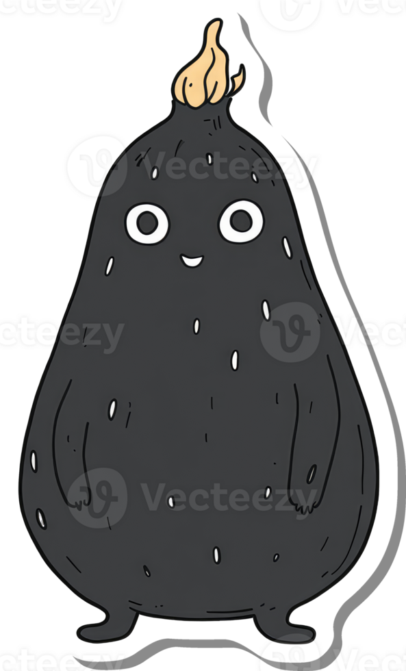 Happy Dark Grey Creature With A Yellow Topknot png