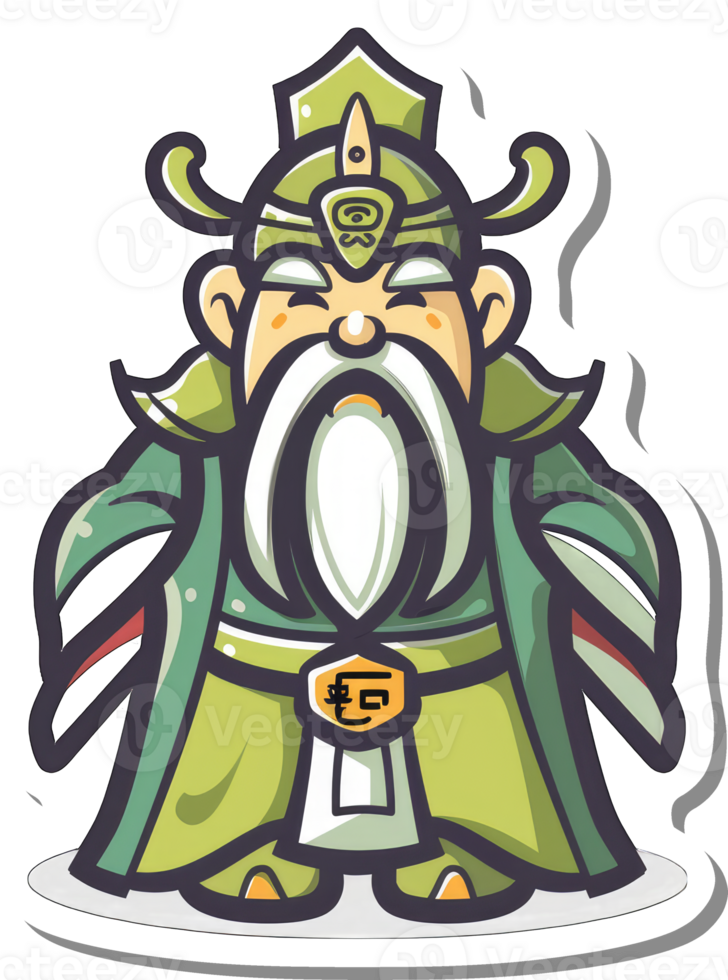 Cartoon illustration of an ancient Chinese sage png