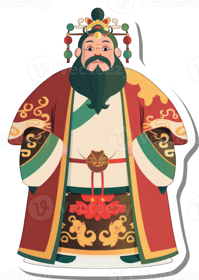 A Cartoon Depiction Of An Ancient Chinese Emperor png