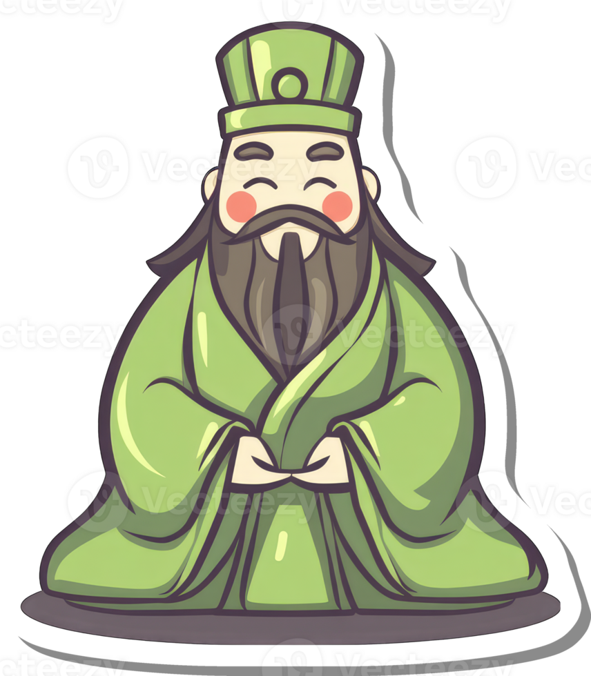 A Cartoon Depiction Of A Wise Old Asian Man png