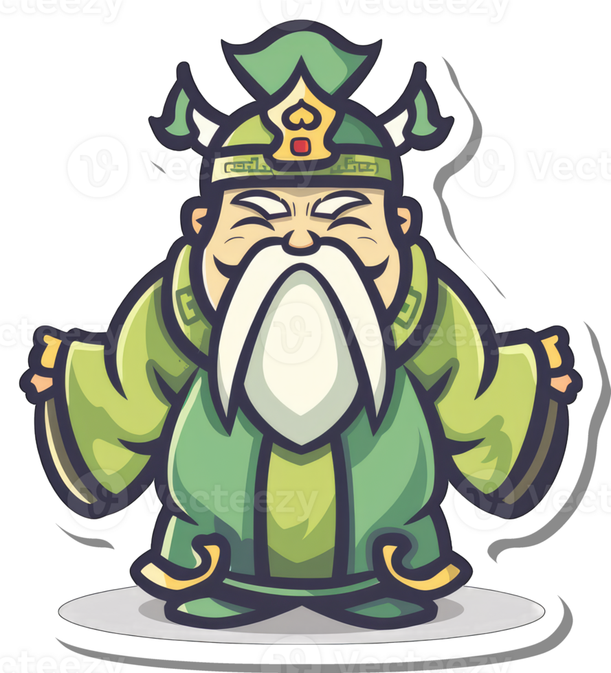 A Cartoon Depiction Of A Wise Chinese Old Man png