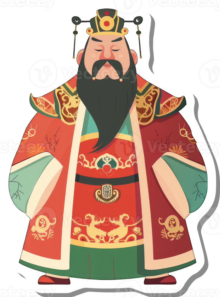 A Cartoon Depiction Of A Chinese Emperor In Regal Attire png