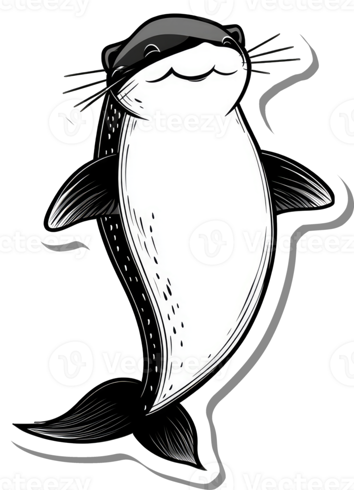 A Happy Otter Cartoon Illustration Design png