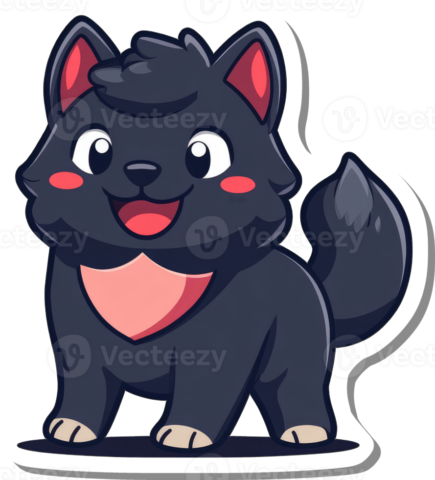 Adorable Black Puppy Wearing Pink Bandana png