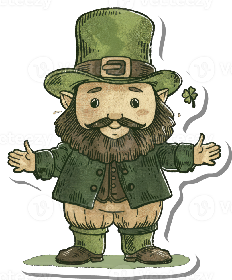 A Friendly Leprechaun Welcomes With Open Arms png