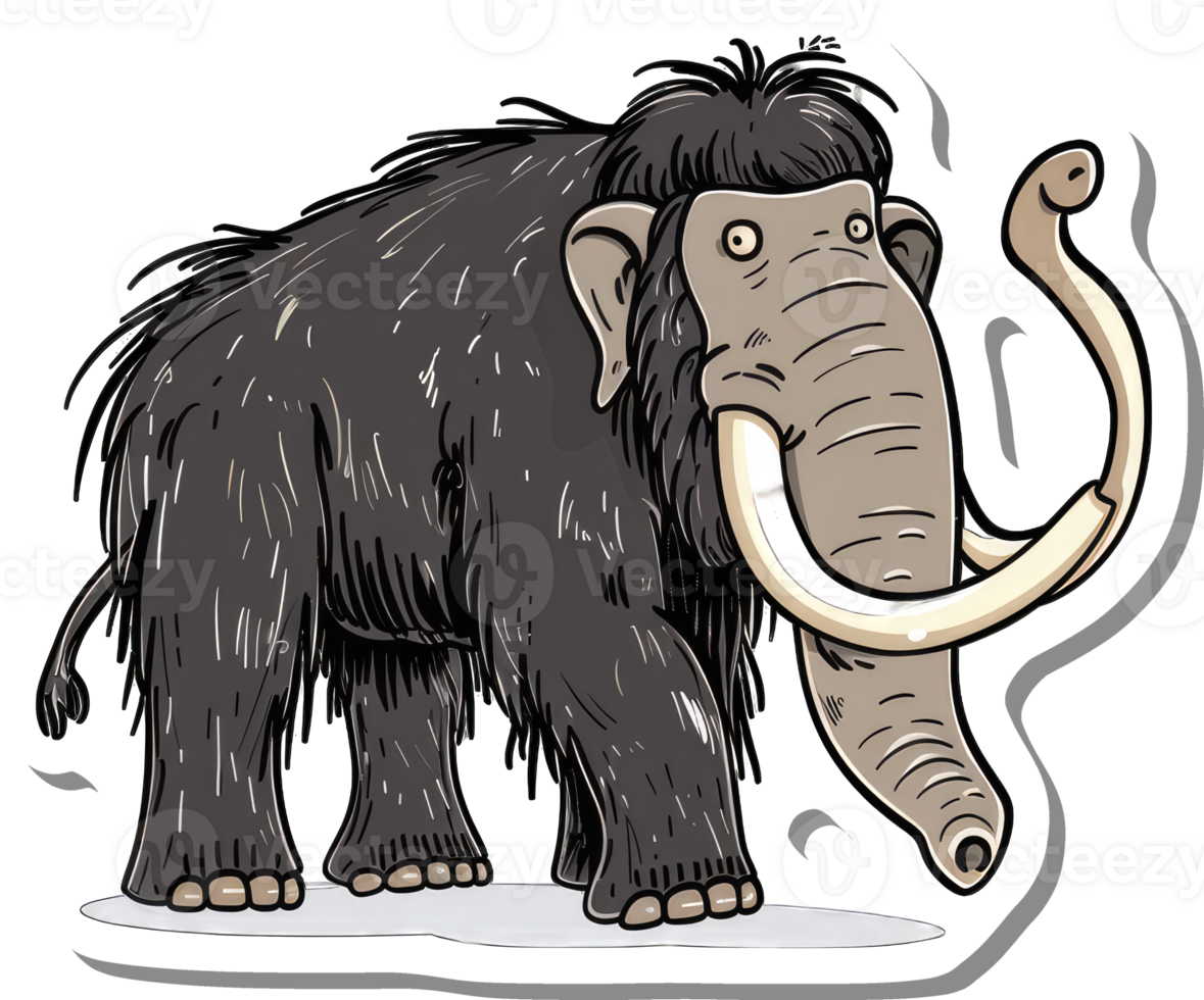 A Woolly Mammoth Cartoon Illustration Depicts A Prehistoric Beast png