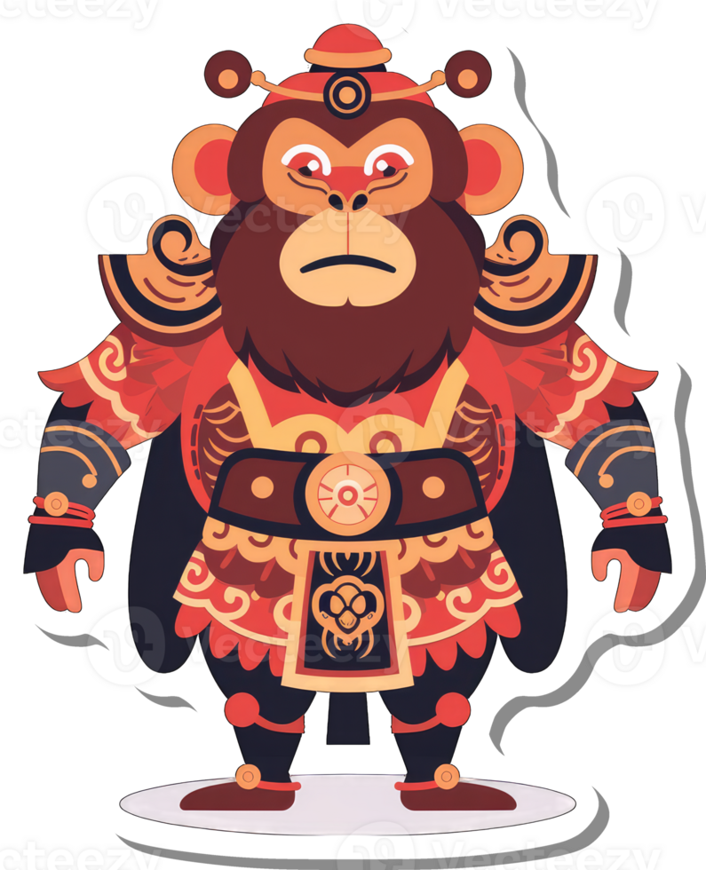 Monkey General in Traditional Chinese Attire png