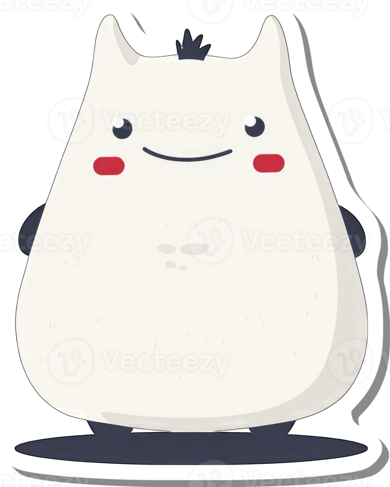 Adorable Fluffy White Creature With Small Ears png