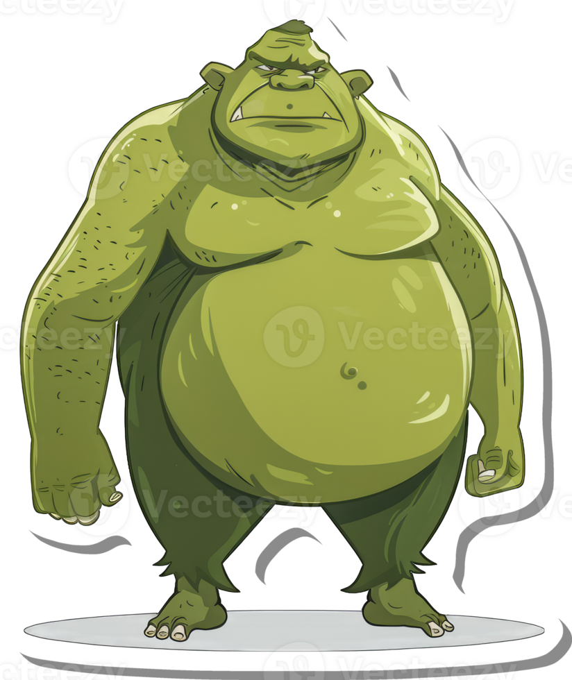 A large green ogre stands menacingly png