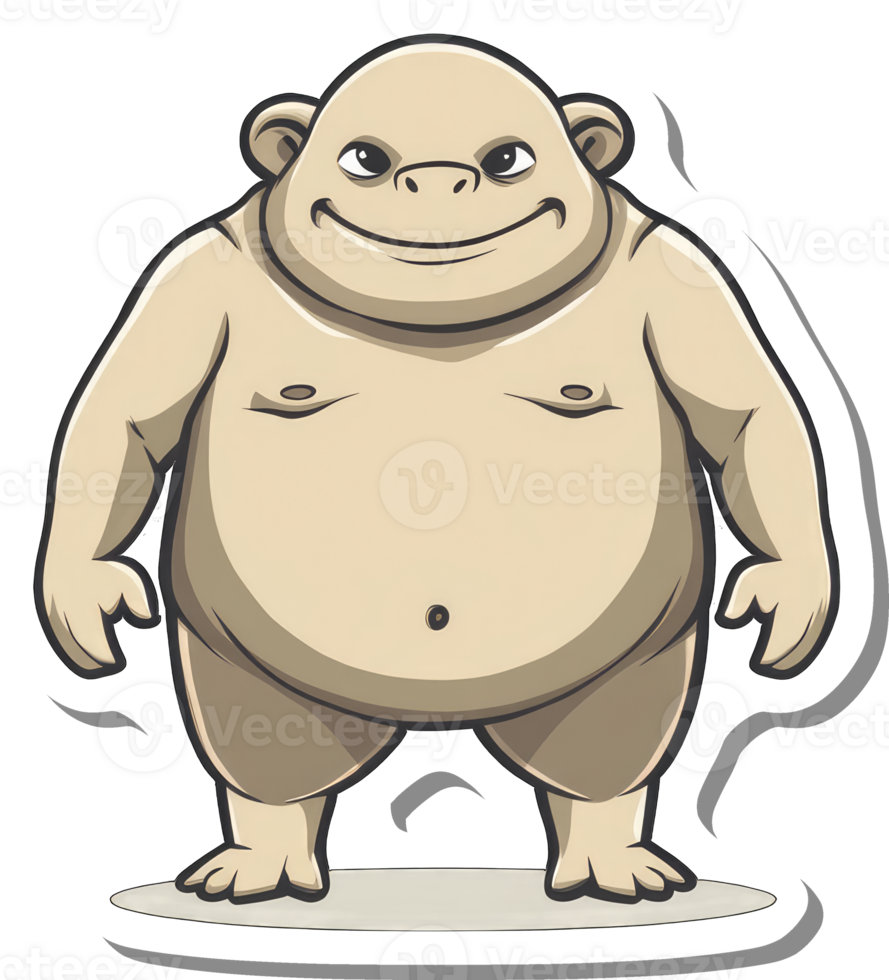 A Cartoon Depiction Of A Large Happy Beige Creature png