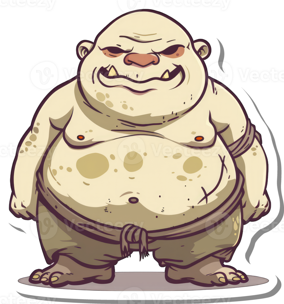A cartoon depiction of a large smiling ogre png