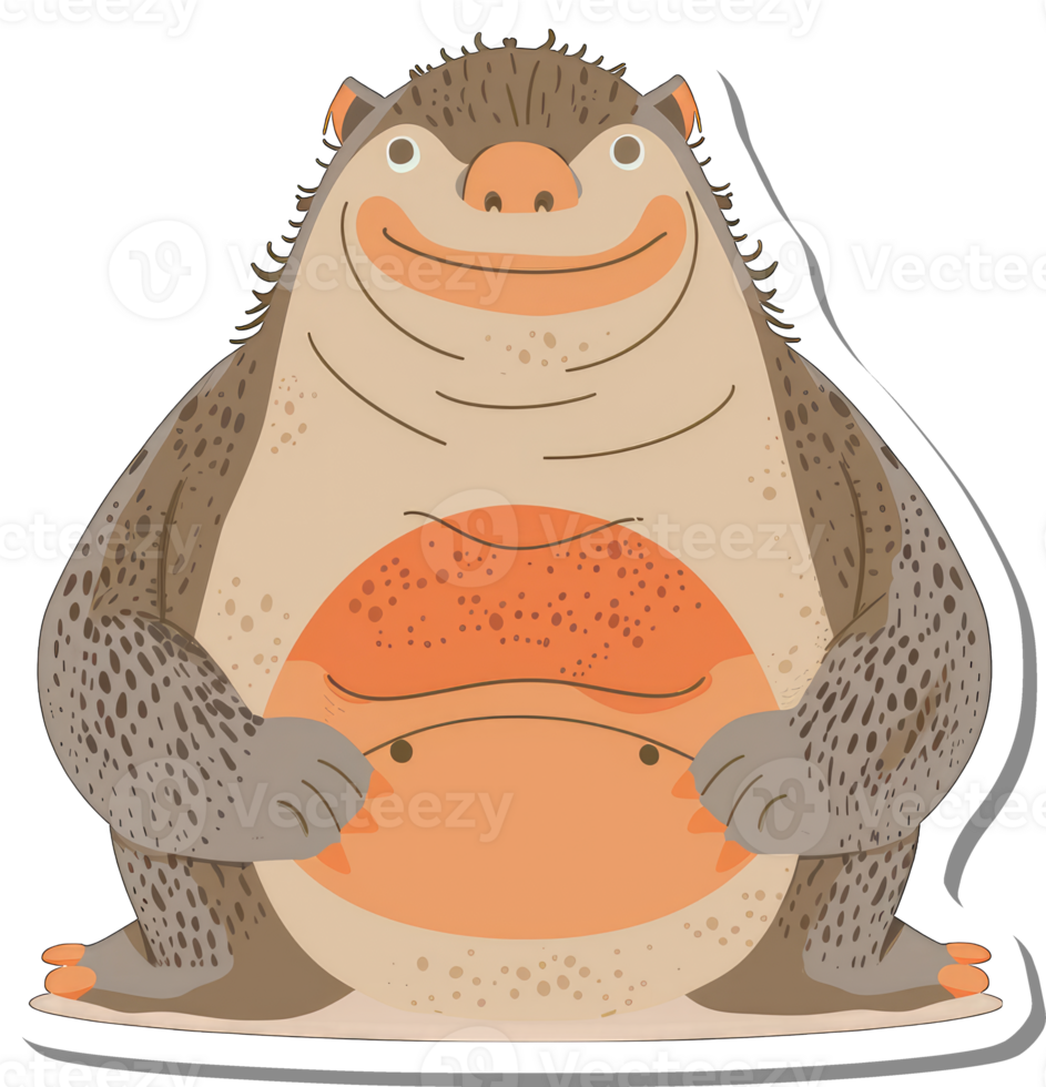 Happy Smiling Plump Hedgehog Cartoon Character Illustration png