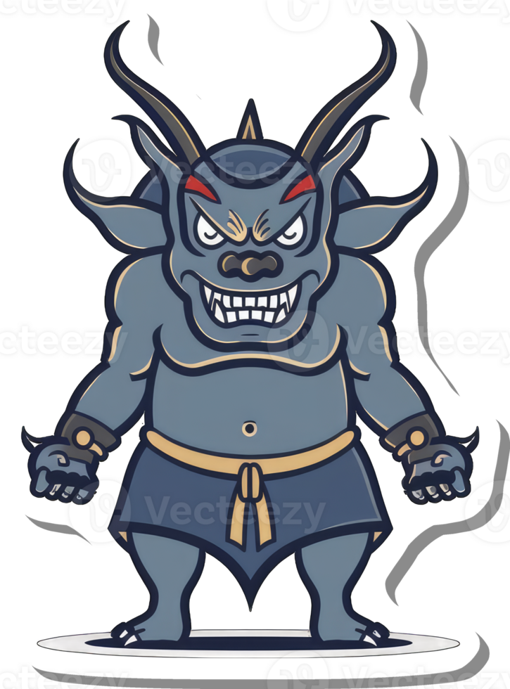 Angry Blue Demon Character Cartoon Illustration png