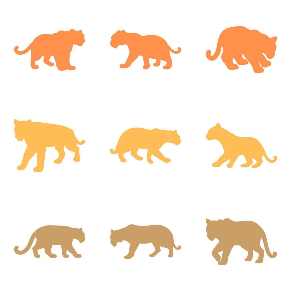 Simple Leopard Illustration Design Set vector