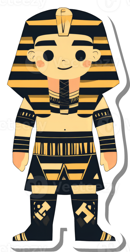 A Cute Cartoon Pharaoh Character Design png
