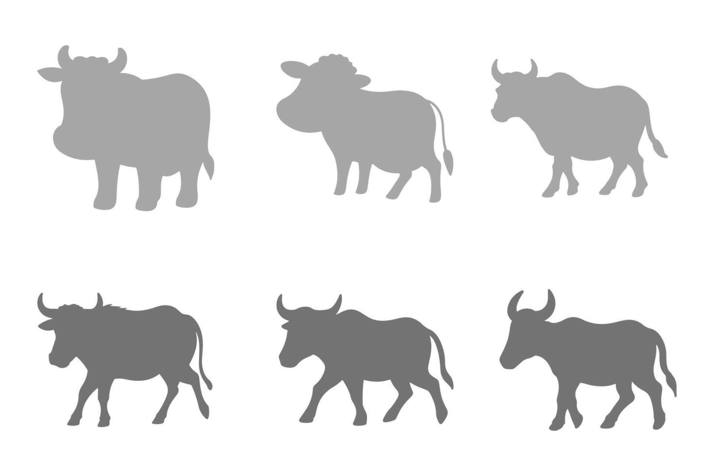 Simple Cow Illustration Set vector