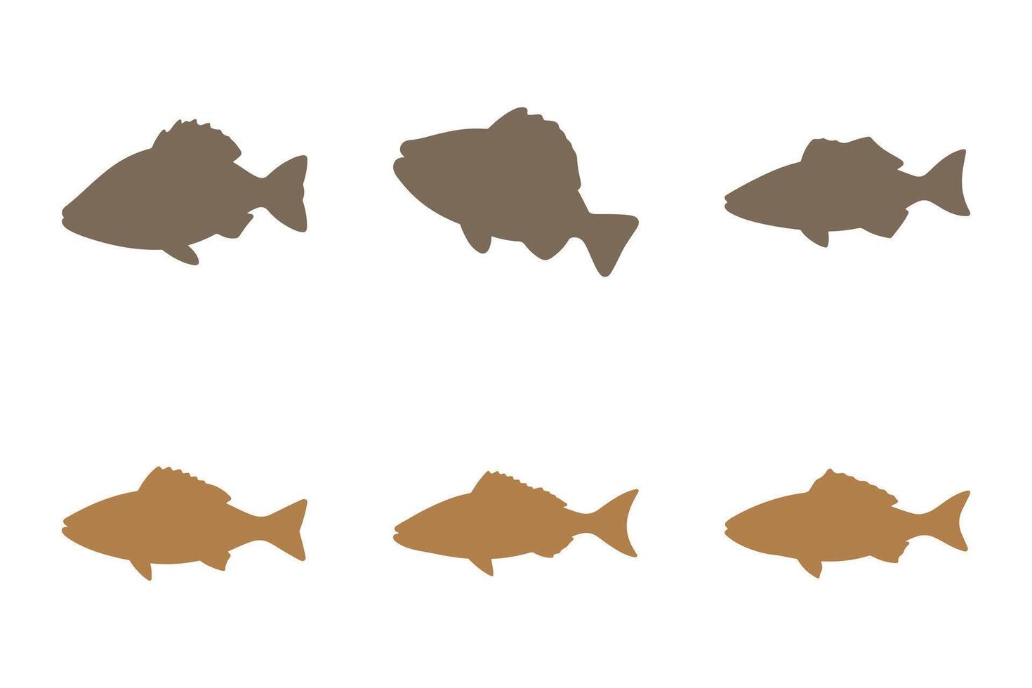 Simple Cod Fish Illustration Design Set vector
