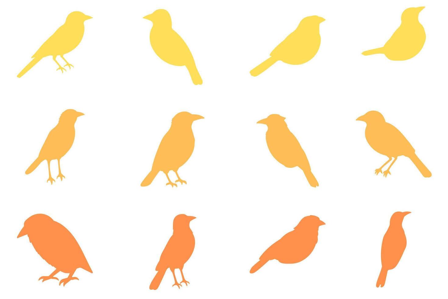 Simple Canary Bird Illustration Design Set vector