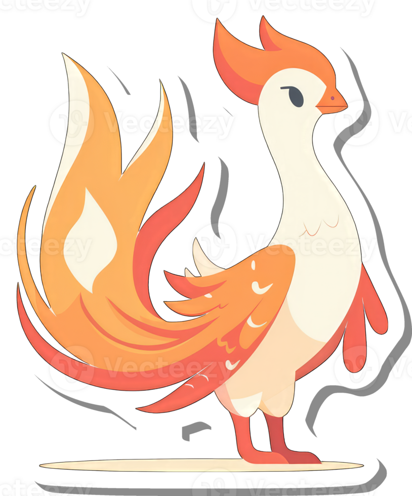 Fiery Bird With Orange And Cream Feathers png