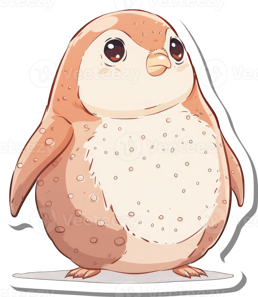 A cute penguin sticker on a white background png