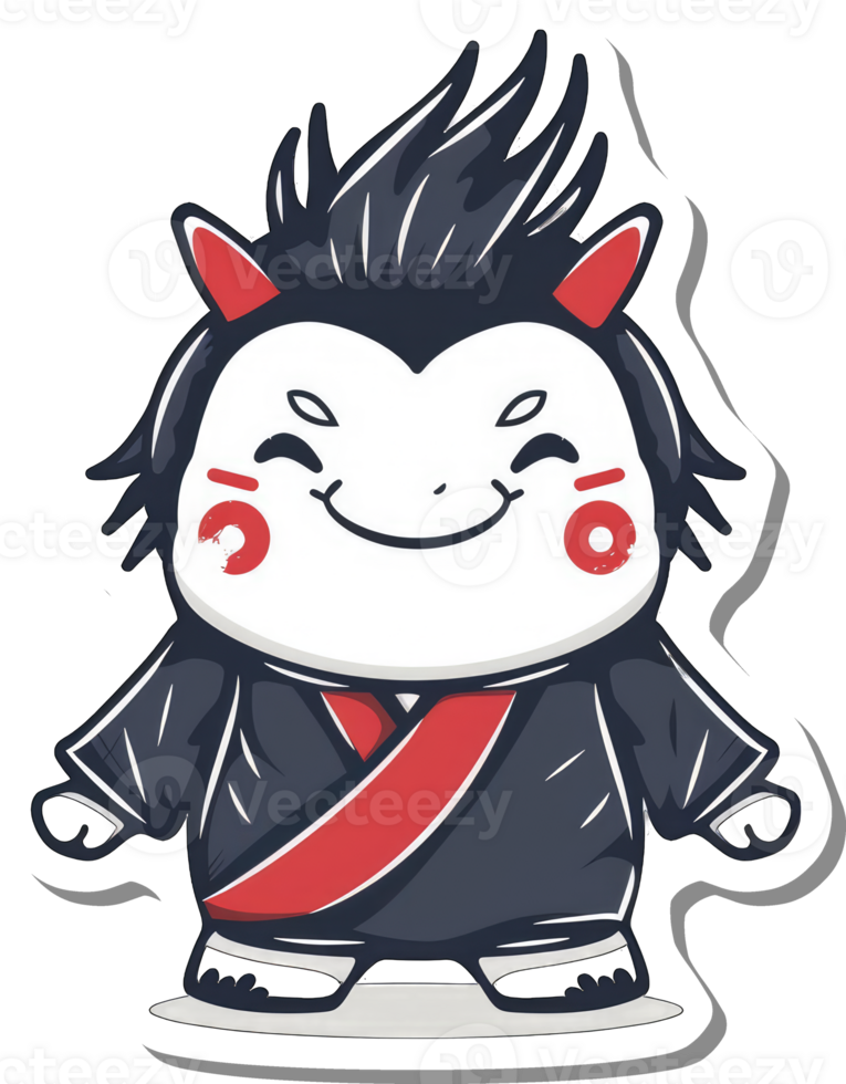 Adorable Anime Character Wearing Traditional Japanese Clothing png
