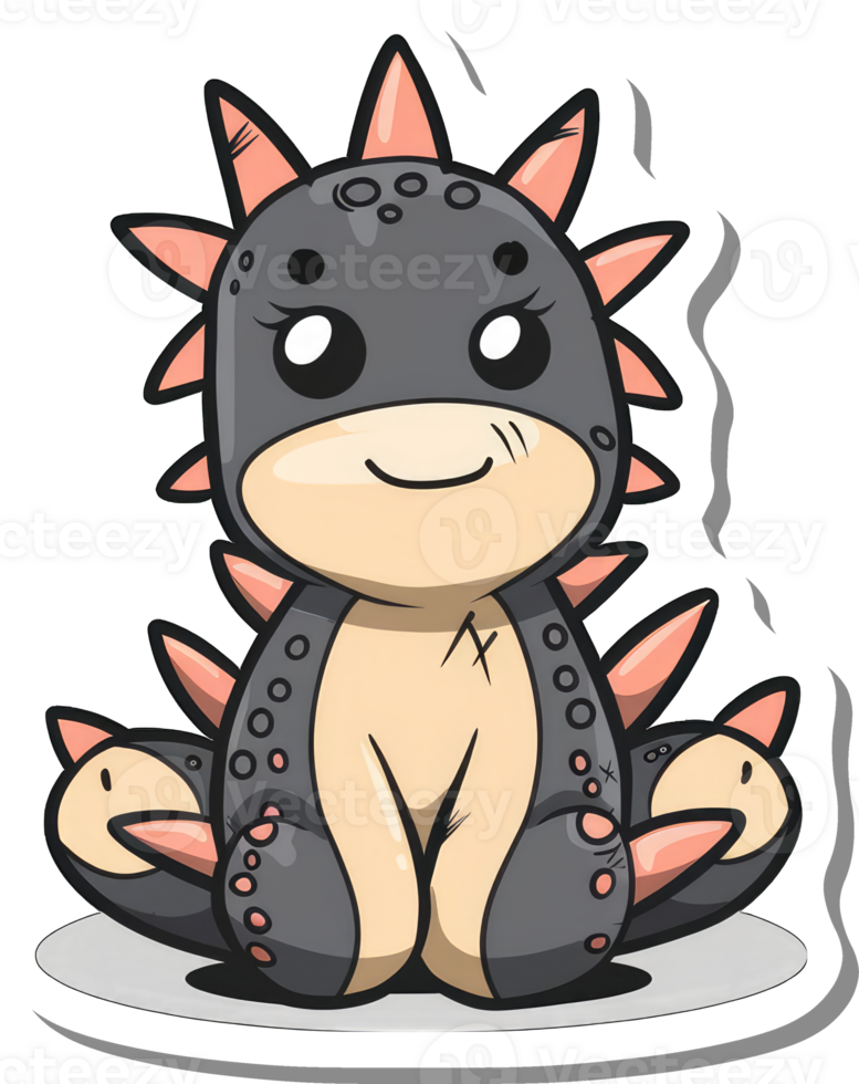 Adorable Cartoon Stegosaurus Wearing a Cute Costume png