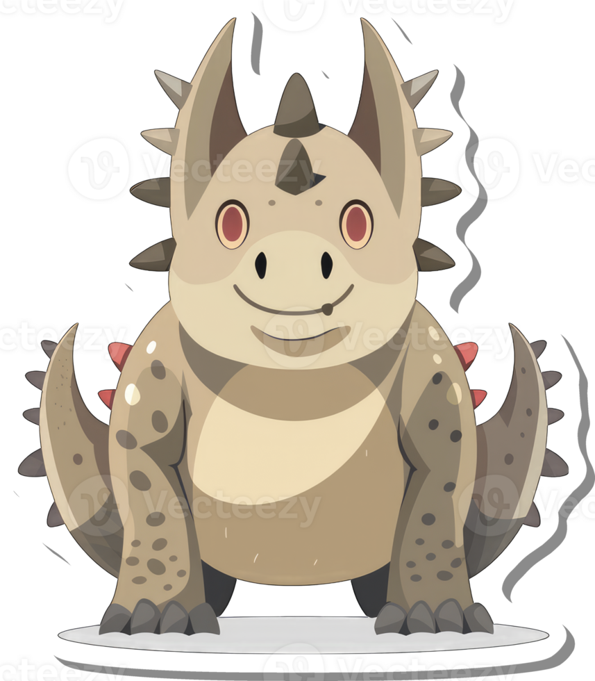 Adorable Spiky Dinosaur Cartoon Character Illustration png