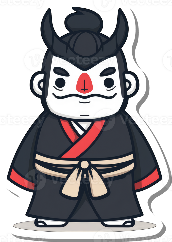 A stylized oni character in traditional Japanese attire png