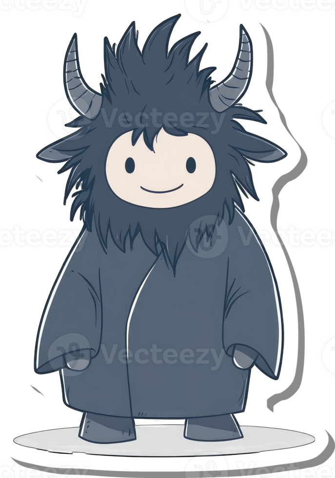 A smiling yak character wearing a robe png