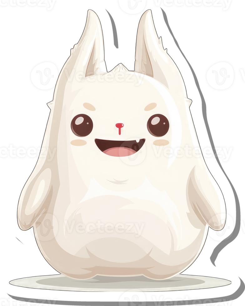 Adorable White Bunny Character Design Illustration png