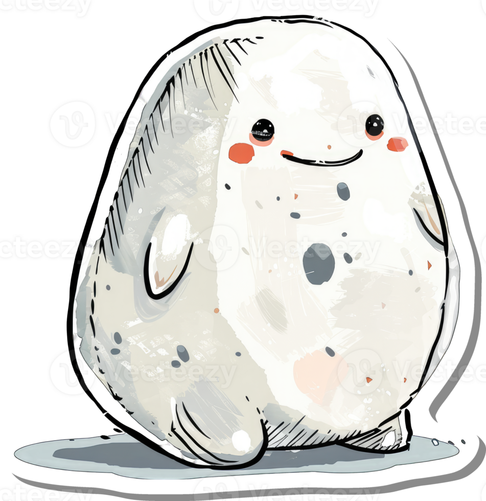Adorable White Creature Cartoon Character Illustration png