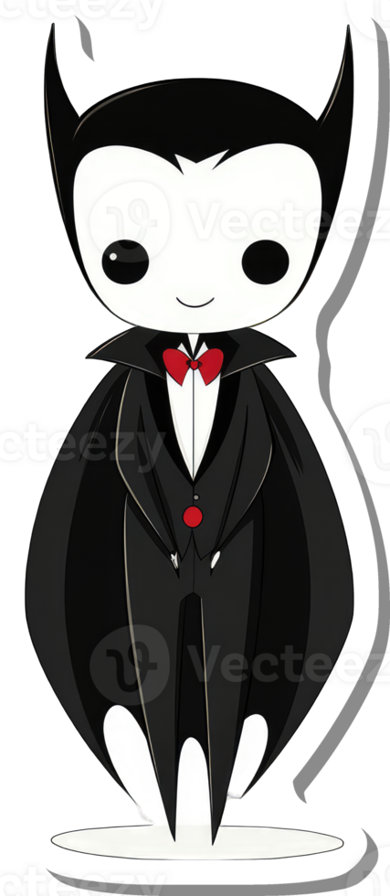 Adorable Vampire Character Wearing a Tuxedo png